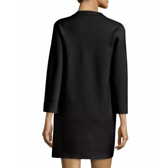 Theory Patrinelle Lace-Up Merino Wool Blend Black Sweater Dress Small - Picture 5 of 11